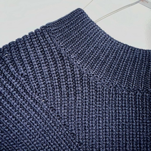 Sandro Navy Blue Sweater with Zip Detail. Perfect for the cool summer nights! - Picture 5 of 7